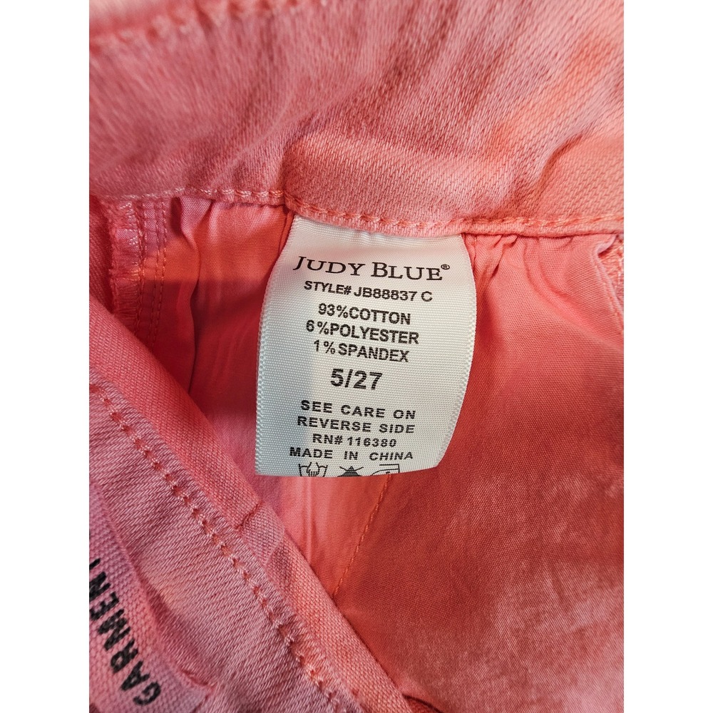 Judy Blue Pink Garment Dyed Cargo Straight Leg Jeans Womens 5/27 JB88837 C - Picture 15 of 15